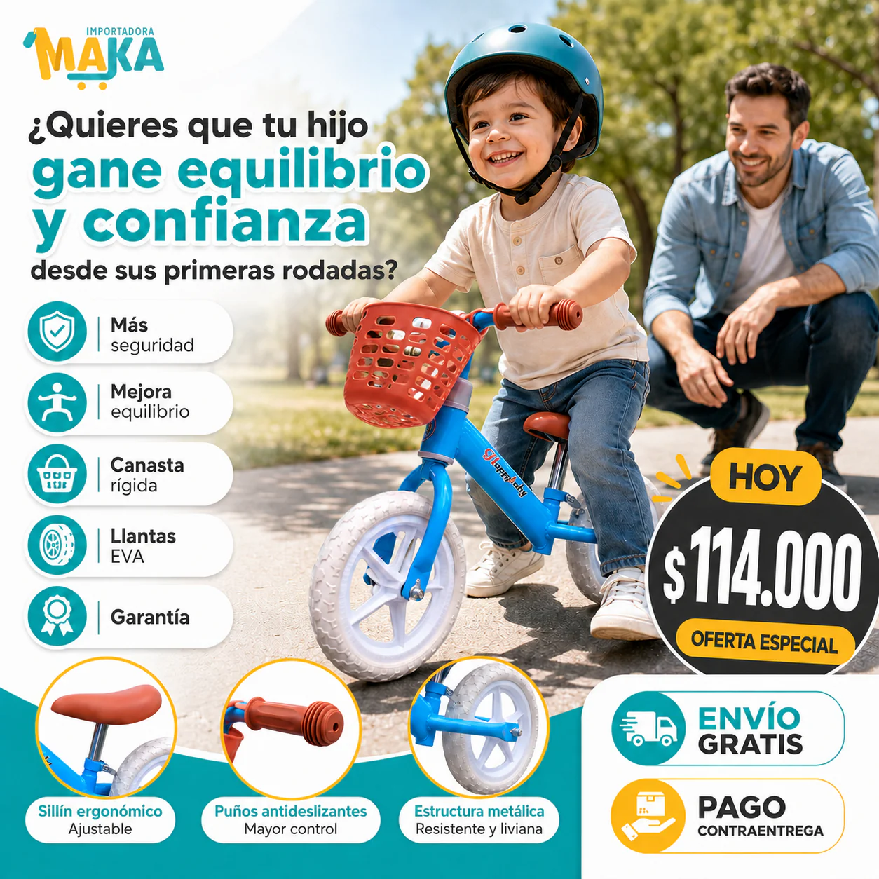 💯 Bici Sin Pedales Anticaídas Kids – Más Seguridad y Equilibrio - Image 6