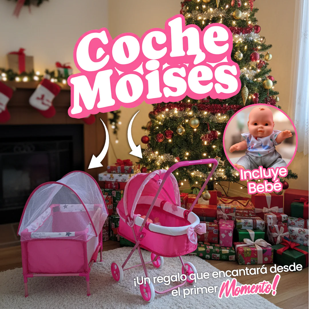 Coche Moisés con Muñeca y Cuna - Image 4