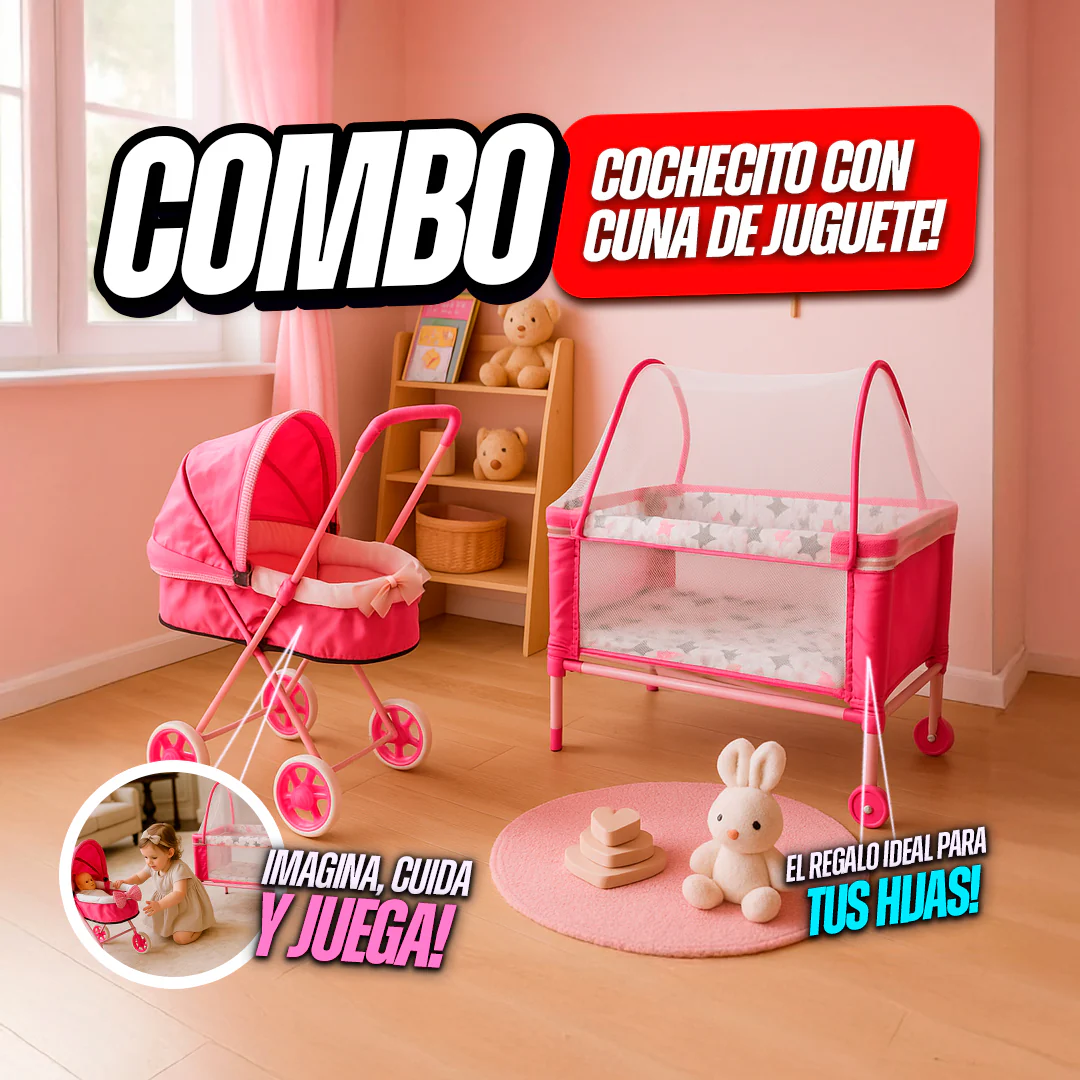 COMBO Cochecito con Cuna. Gratis cuaderno de pintura mágico - Image 3