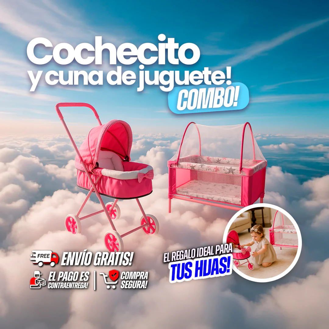 COMBO Cochecito con Cuna. Gratis cuaderno de pintura mágico - Image 4