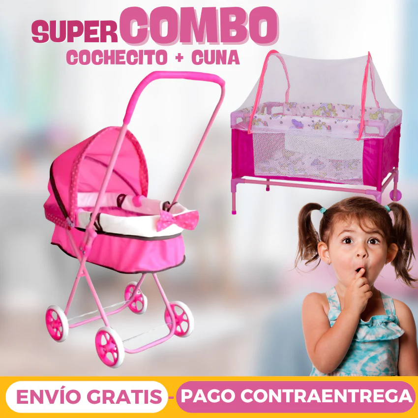 COMBO Cochecito con Cuna. Gratis cuaderno de pintura mágico - Image 5