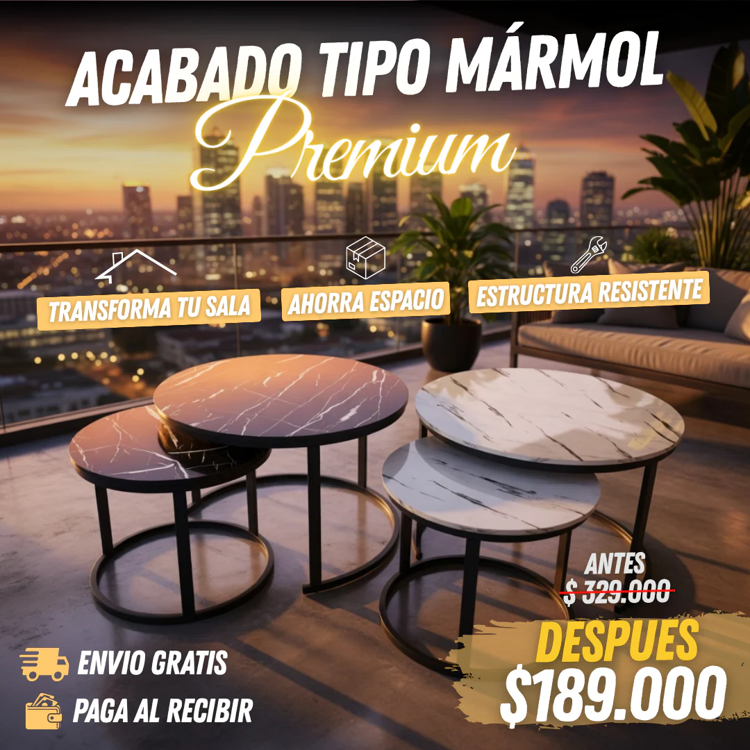 🔥 Mesas de Centro Mármol Premium 2x1 + 6 Ganchos de Terciopelo Gratis 🎁 - Image 4