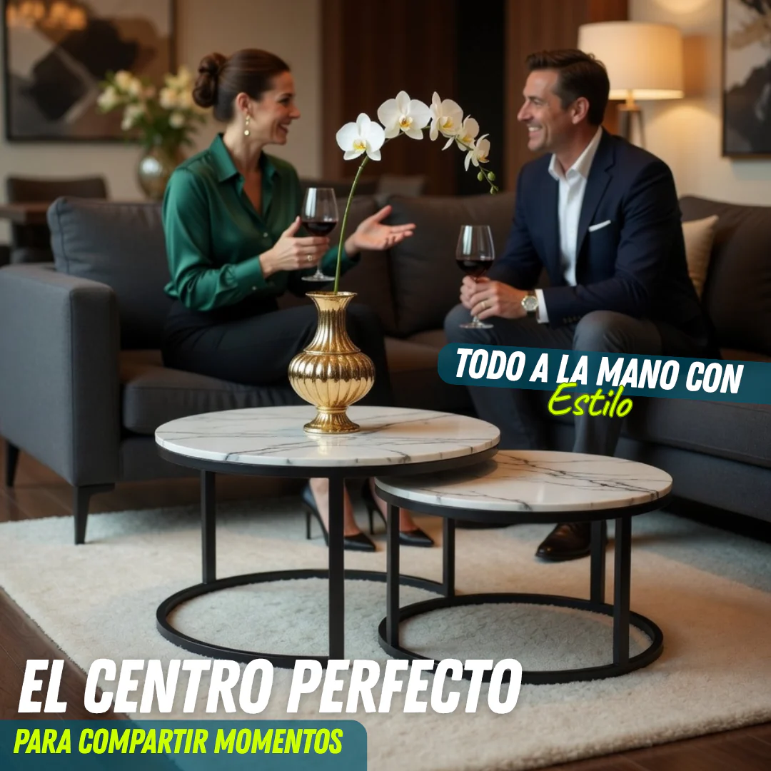 🔥 Mesas de Centro Mármol Premium 2x1 + 6 Ganchos de Terciopelo Gratis 🎁 TT - Image 3