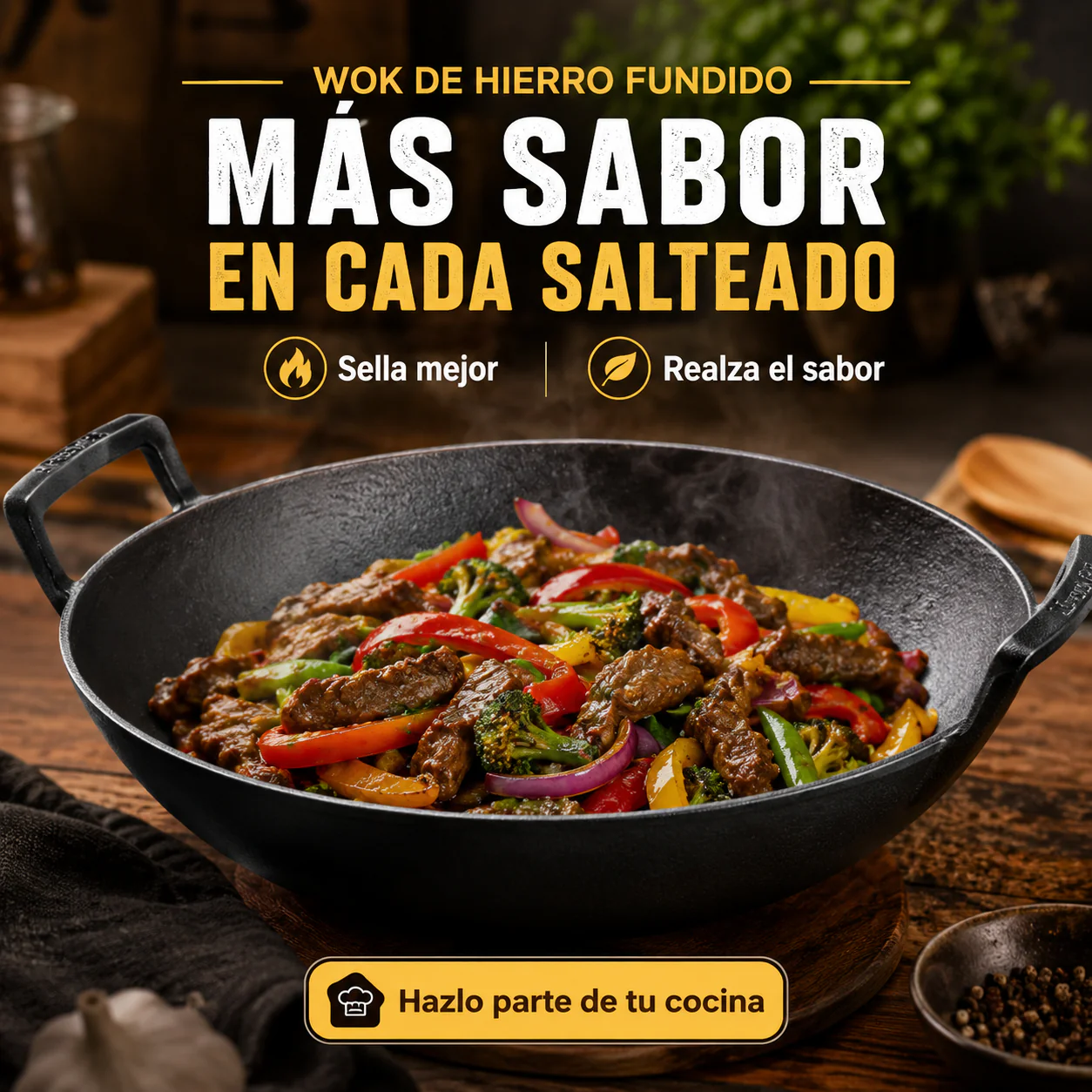 Wok De Hierro Fundido - Image 3