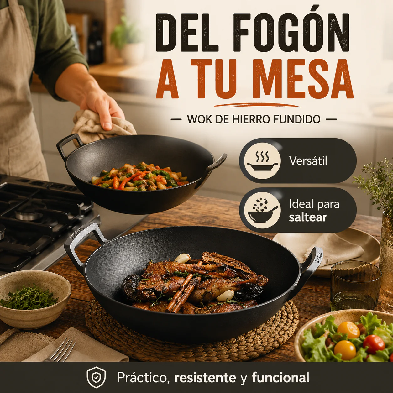 Wok De Hierro Fundido - Image 4